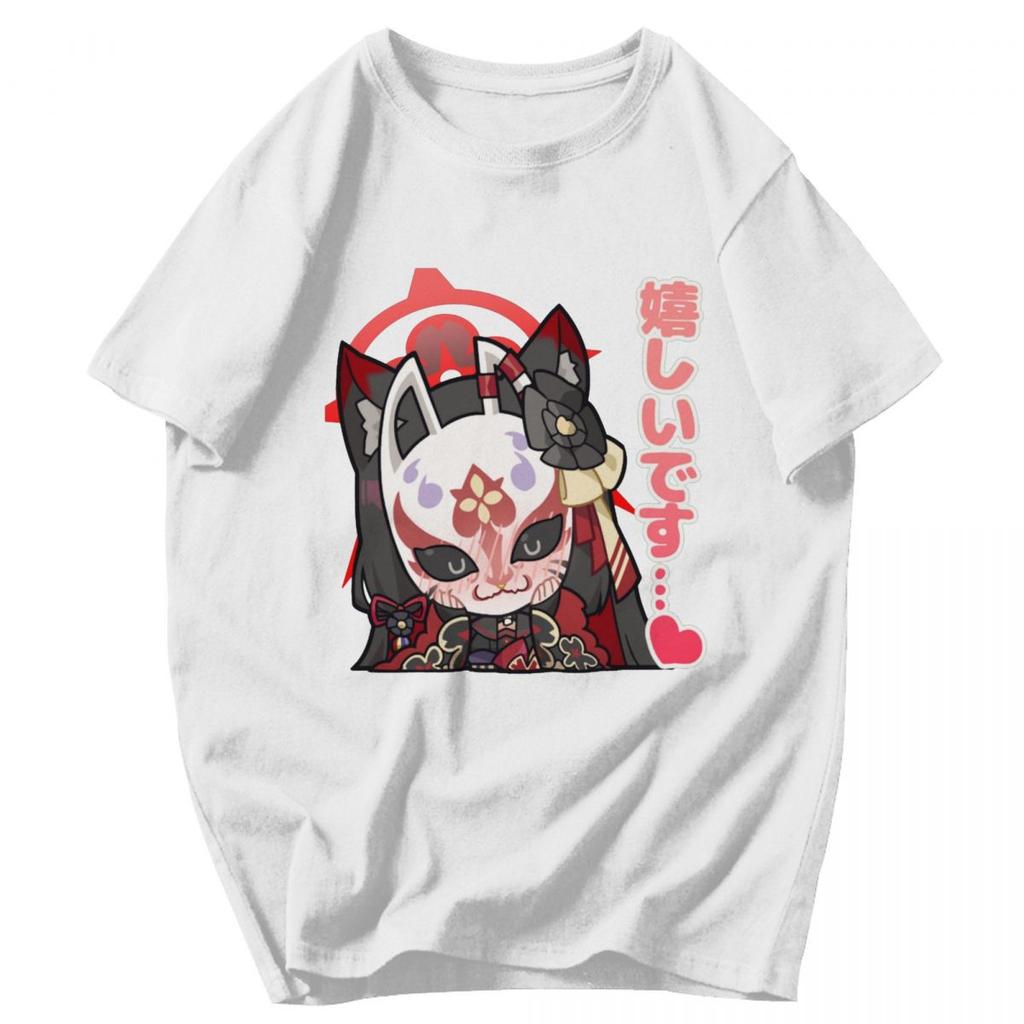 Men T Shirt Blue Archive Wakamo Japan Anime Unique Y2K Graphic Oneck Unisex Clothes T Shirts