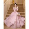 Pink Elegant Graduation Long Princess Dress Evening Gown