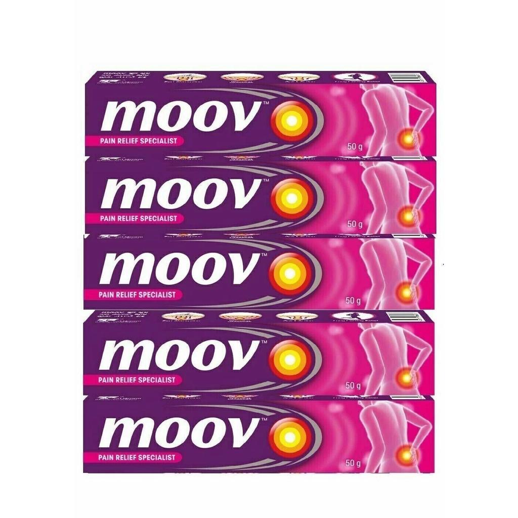 Moov Fast Pain Relief Cream 100% Ayurvedic Formula Nilgiri Oil- 50g (Pack of 5)