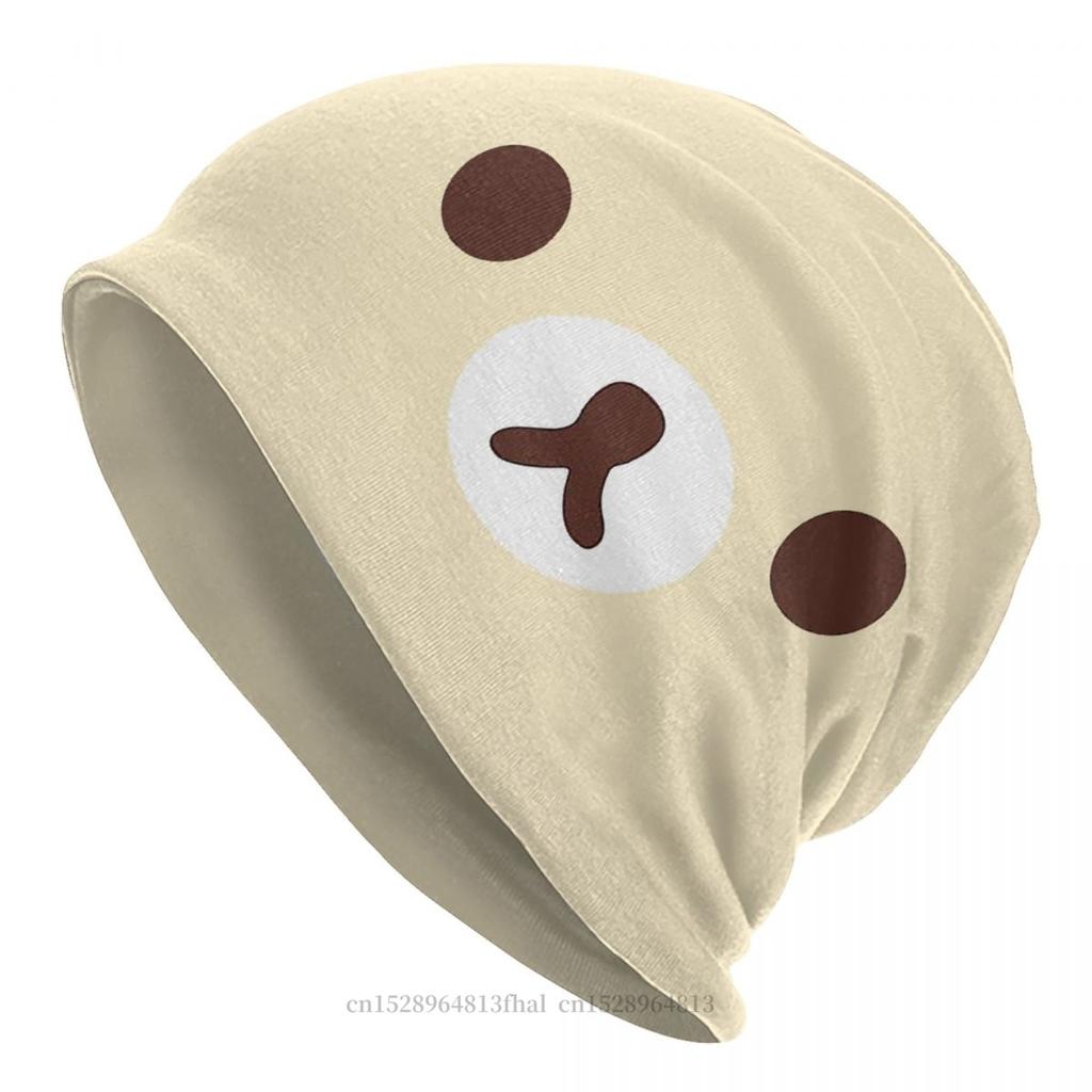 Rilakkuma Relax Bear Skullies Beanies Caps Big Face Thin Hat Autumn Spring Bonnet Hats Men Womens Street Ski Cap