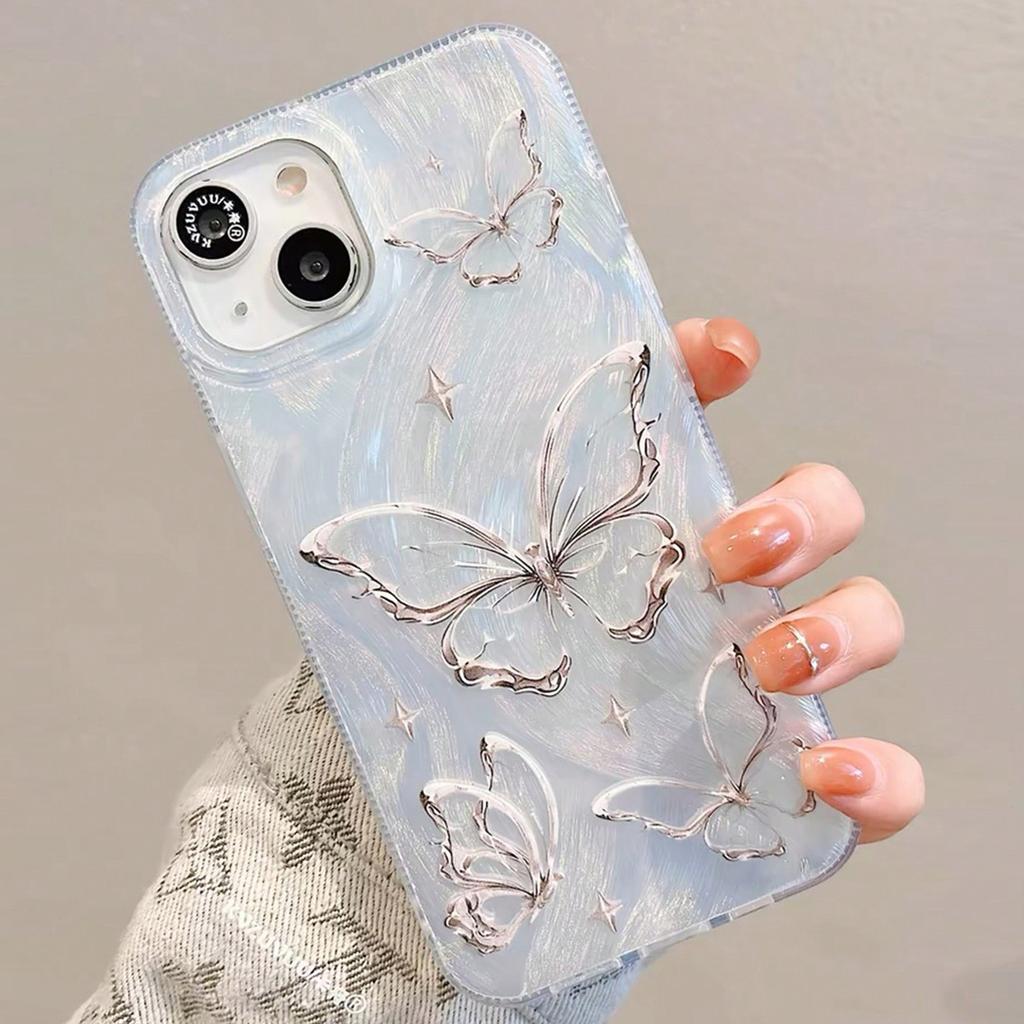 Premium Feathered Bow Phone Case For iPhone 15 14 13 12 11 Plus Pro Max Cute Full Screen Butterfly Phone Case
