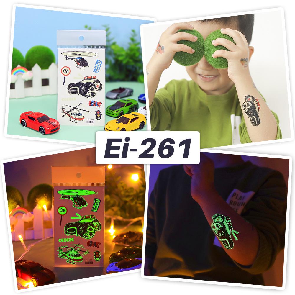 Autocolante Tatuaj Temporar Ruikalong Impermeabile Luminoase Desene Animate Trafic pentru Copii