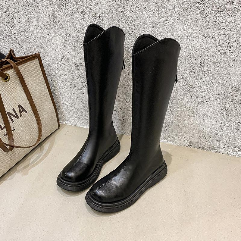 French Thick-soled Boots for Women's Autumn, But Knee-high Boots Show Thinness 2025 New Small Versatile Boots