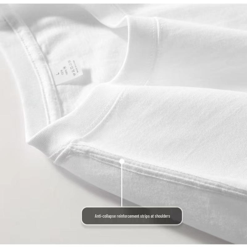 Women's Heavyweight Long-Staple Cotton White Long-Sleeve T-Shirt, Loose Fit, Ideal for Spring and Autumn, 2025 Style.