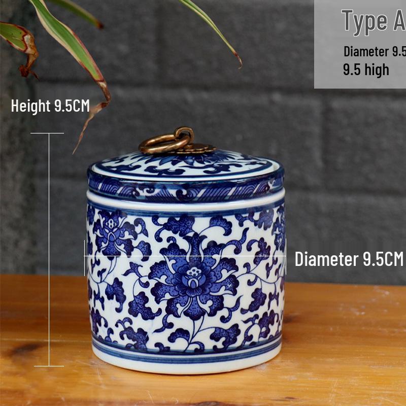 Large Antique-Style Blue and White Porcelain Pen Holder and Vase with Floral Design