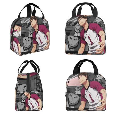 Haikyuu Manga Ushijima Wakatoshi Isolierte Lunchtasche für Kinder Schul-Kühltasche Thermische Lebensmittelbox Tragbare Lunchboxen Behälter