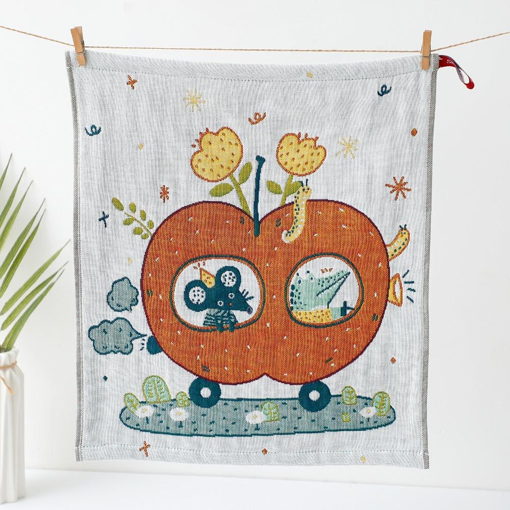 34x40cm Large Hand Towel 4 Layer Cotton Gauze Quick Dry Pure Cotton Dish Cloth Cartoon Decorative Handkerchief Towel