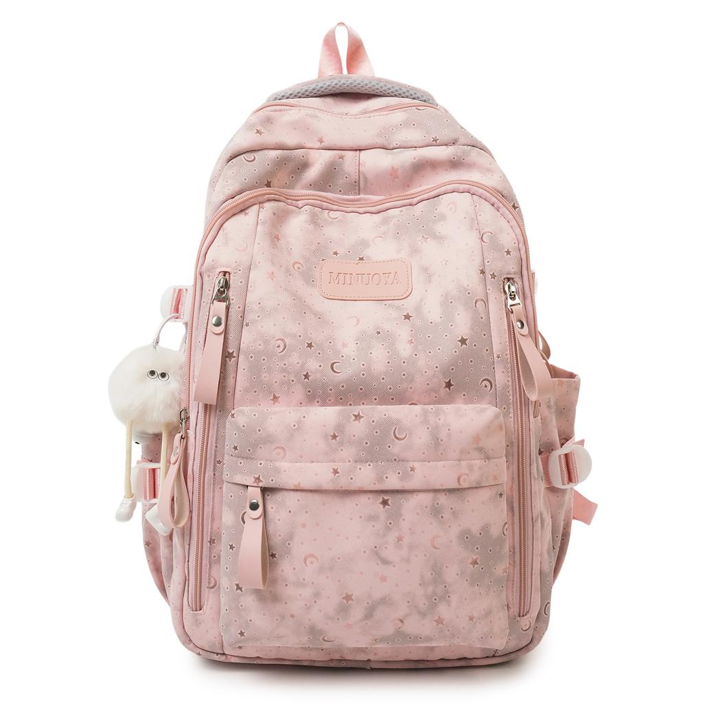 Schoolbag High Value Star Print Backpack Female Primary School Students Large Capacity Lightweight Schoolbag Junior High School Students High School