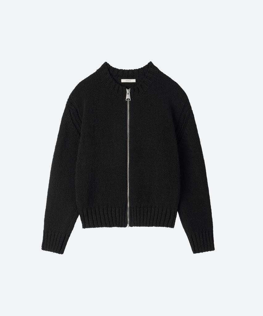 Moonsun Unisex, Bold Zip-Up Cardigan / Black