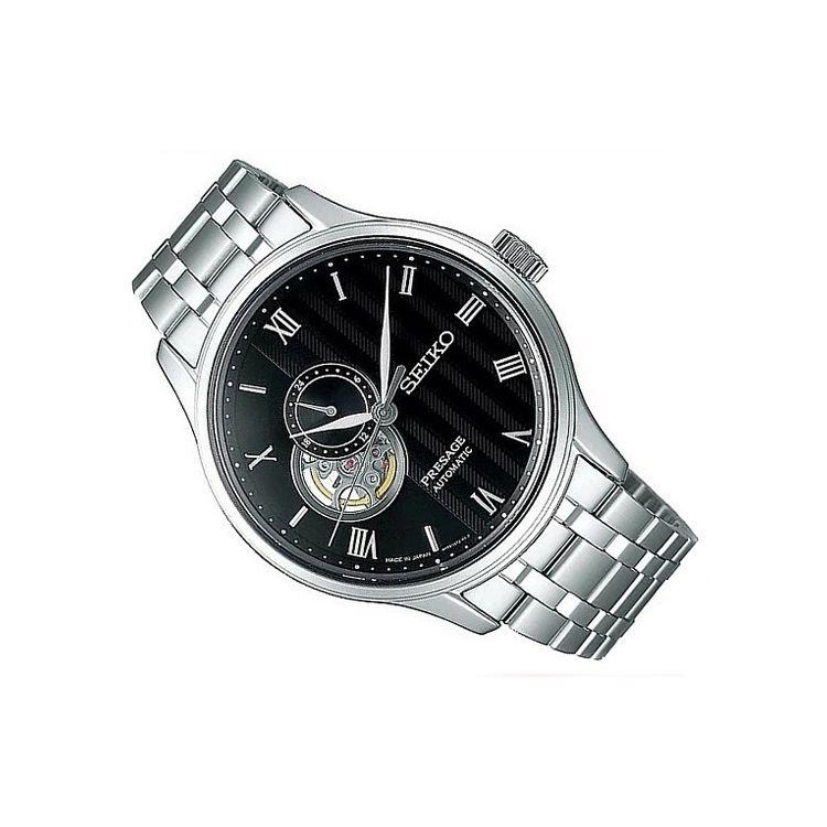 Seiko Řada Presage Pilot Mechanický strojek Nerezový řemínek Hodinky Pánské hodinky Černé SSA377J1
