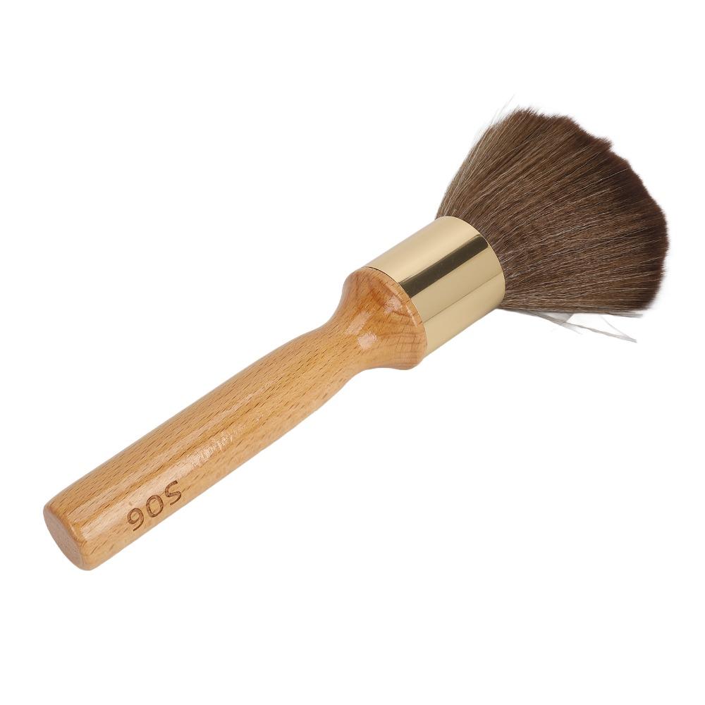 Ergonomic Handle Broken Hair Brush Beech Wood Barber Neck Duster Wooden Neck Duster  Barber Use
