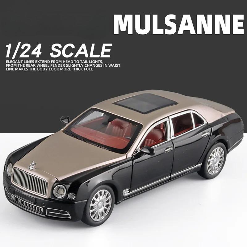 2026 Moulé sous pression 1:Collection de modèles réduits de voiture en alliage Bentley Mulsanne à l'échelle 24 Véhicule Simulation Son & Lumière Jouet Voiture en Métal Jouet pour Enfants Cadeau Modèle