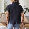 Womens High Neck Knit Vest With Button Detail Casual Sleeveless Top Street Style