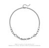 Urban Hip Hop Pearl & Crystal Reflective Stainless Steel Necklace - Titanium Clavicle Chain for Couples