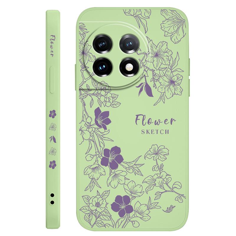 Line Morning Glory Phone Case For Oneplus 13 13R 12 12R 11 11R 10 10R 10T 9R 9RT 9 8T 8 7 7T Pro 5G Liquid Silicone Cover