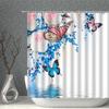Plant Floral Shower Curtain 3D Butterfly Flower Natural Landscape  Bathroom Curtains Polyester Fabric With Hook Home Bath Decor