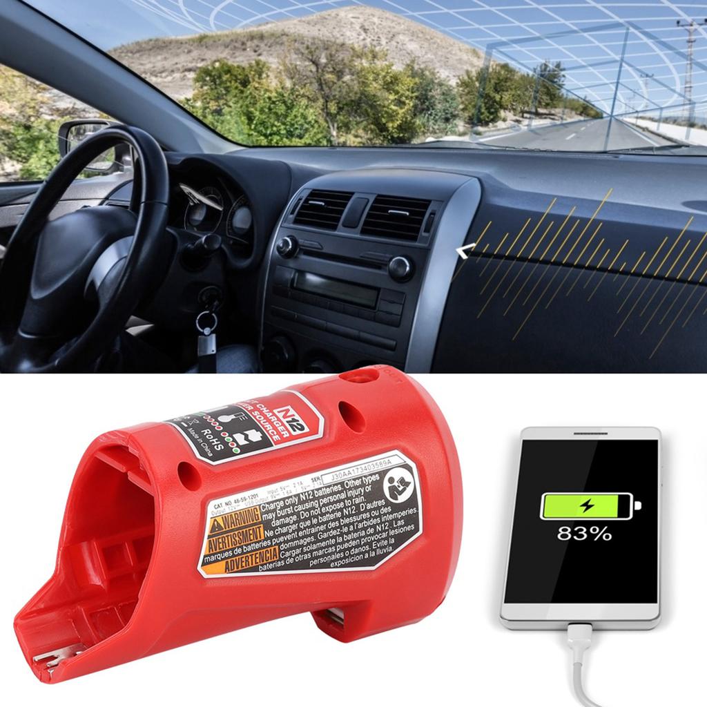 Portable USB Battery Charger and Power Source Fit for Milwaukee 48-59-1201 M12