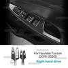 Real Soft Carbon Fiber Sticker For Hyundai Tucson TL/TLE J6 2015 2016 2017 2018 2019 2020 Car Window Lifting Panel Interior Trim