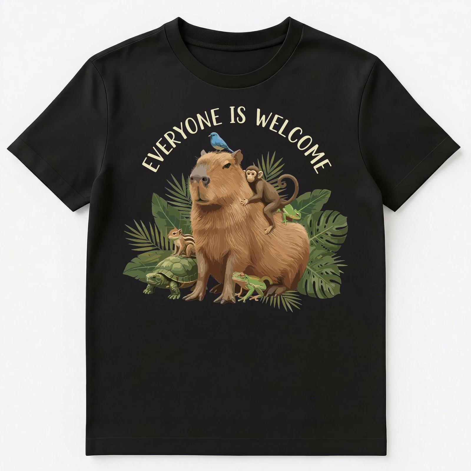 

Everyone Is Welcome Capybara Jungle Harmony Unisex T-Shirt 3XL