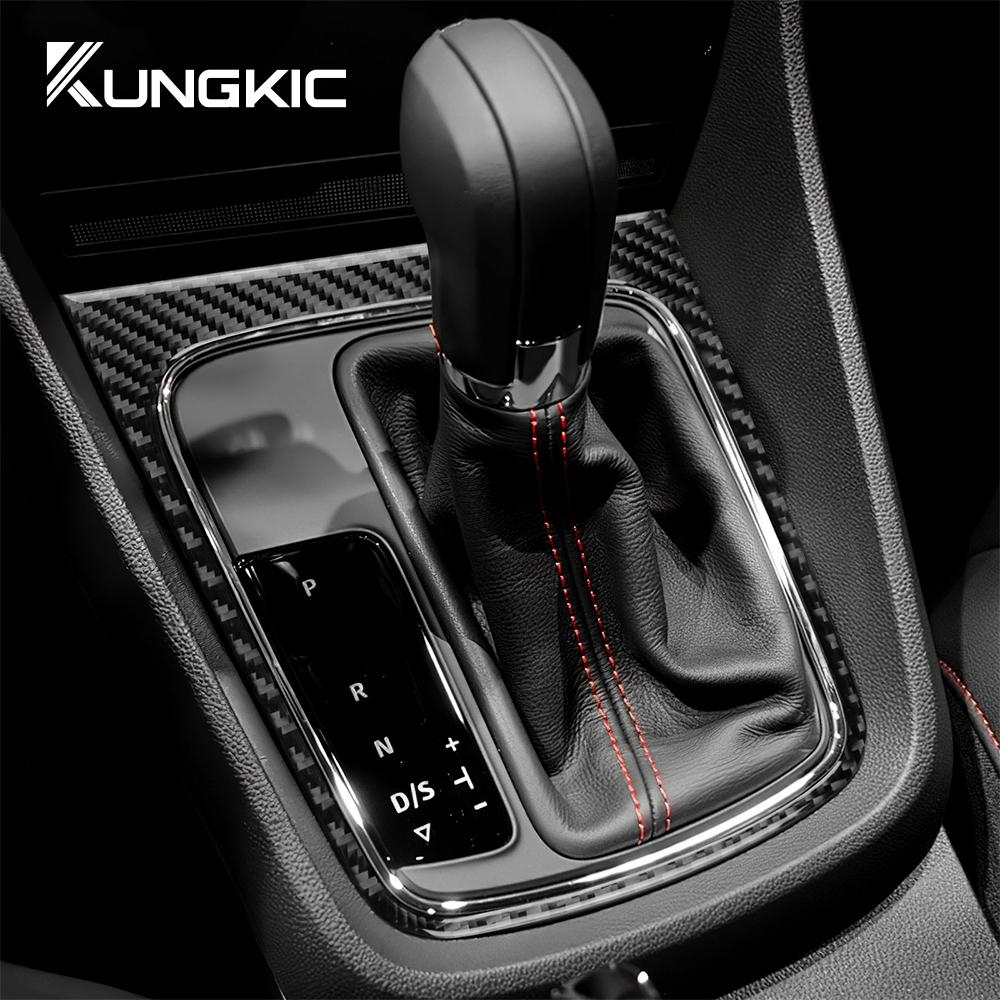 Real Soft Carbon Fiber Sticker For Seat Leon MK3 2013 2014 2015 LHD RHD Car Gear Shift Frame Panel Trim Interior Accessories