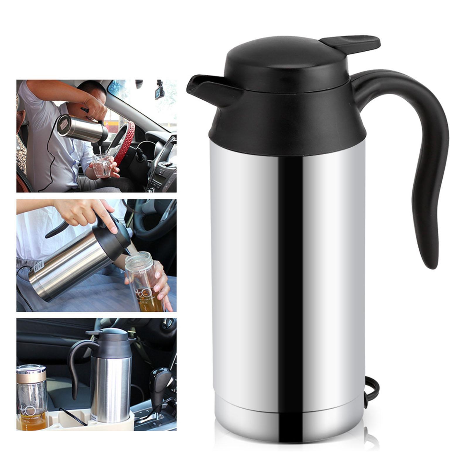 

CHICIRIS 12V Electric Car Kettle, 750ml Stainless Steel Travel Water Bottle, Fast Hting Auto Power Off, for Hot Water, Coffee, T
