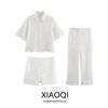 Fashion Style 2024 Summer New Arrival Women's Stylish Elegant Lace Short Tops High Waist Ankle Pants 3254490