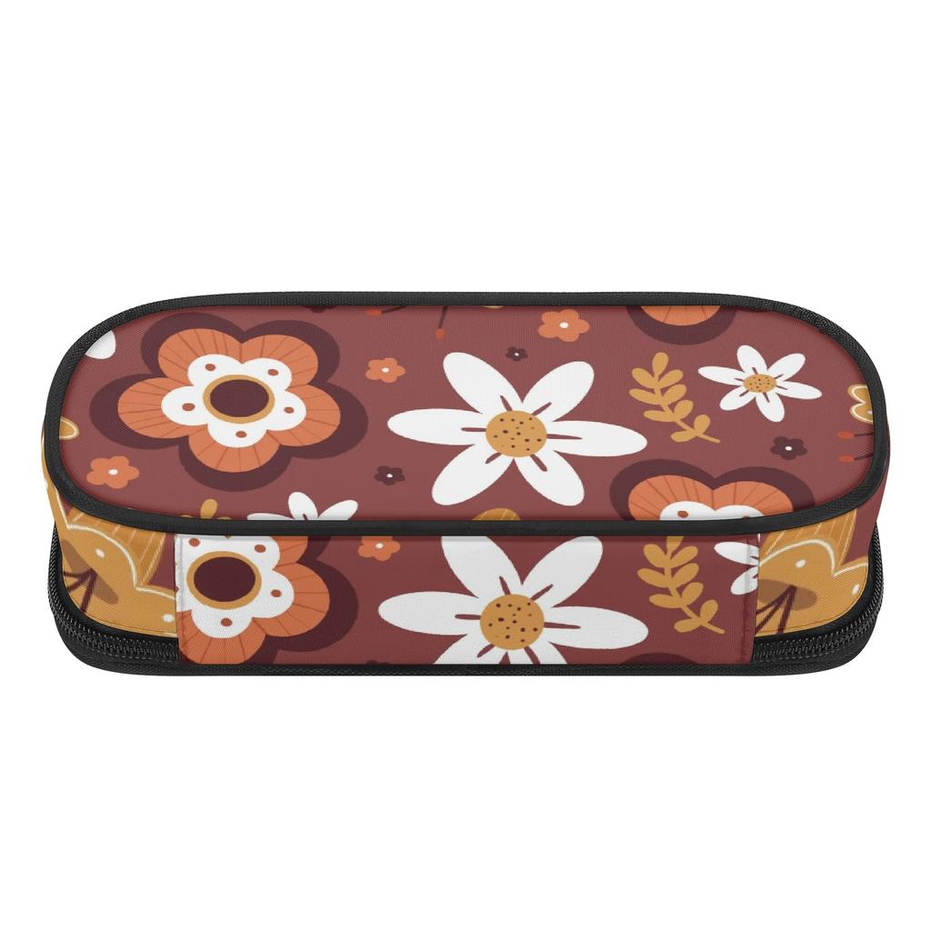 Pencil Bag Strong Polyester Fabric Multi Compartment Easy Open Zipper with Main Compartment Mesh Pocket and Pen Slots for Students