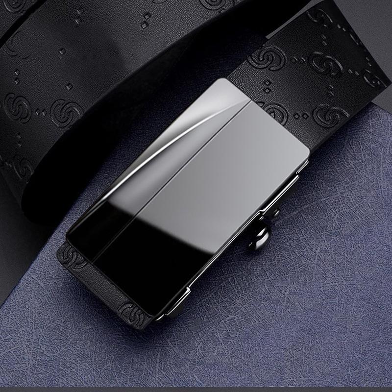Belt Men'S Leather Casual Simple Men'S Mirror Automatic Buckle Belt Cowhide Young People Versatile Middle-Aged And Young People Belt
