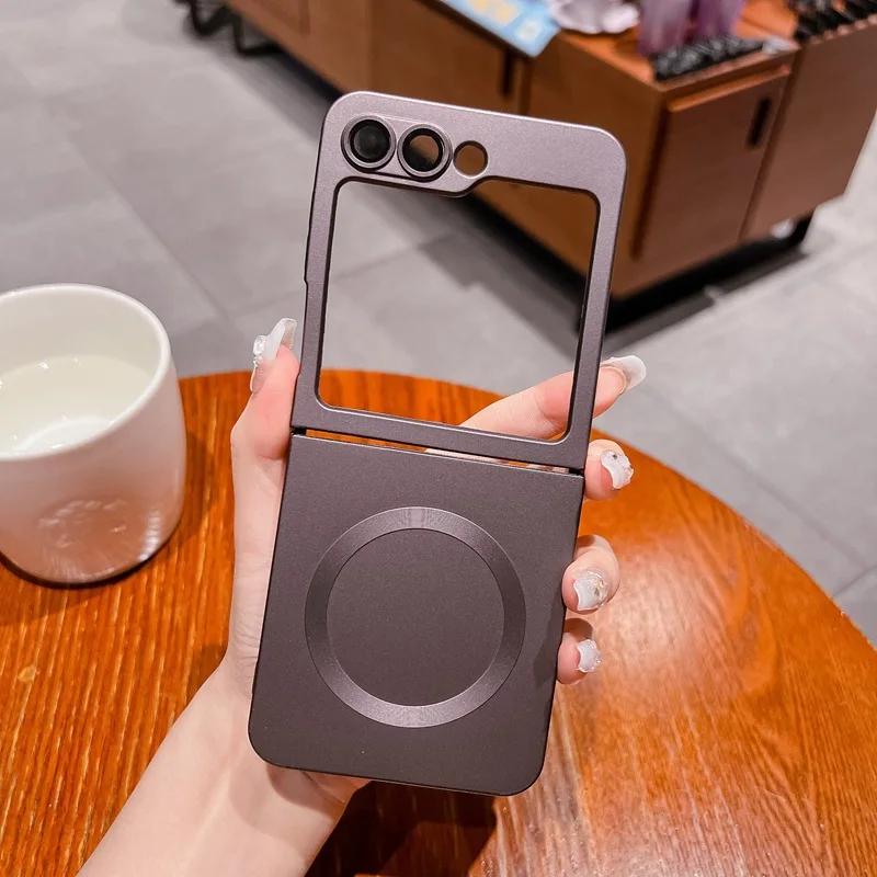 Galaxy Z Flip 7FE 6 5 4 3 Wireless Charge For Magsafe Magnetic Phone Case For Samsung Z Flip5 Flip4 Flip6 Flip7 Protective Cover