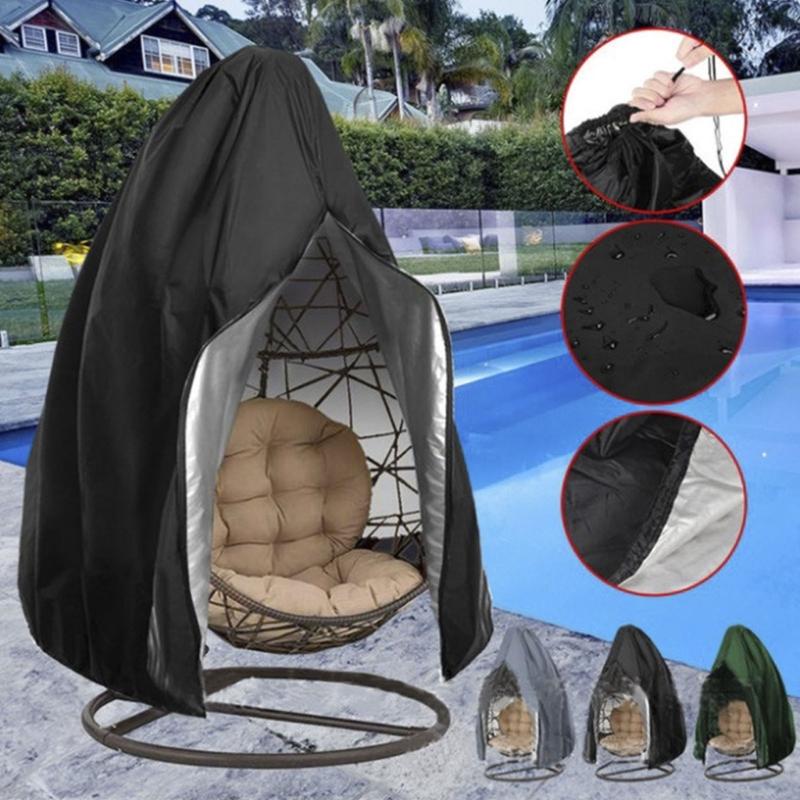 Garden Sunproof Hanging Eggs Chair Cover 115x190CM Waterproof and Weather Resistant for Patios Swing Chair Protecting
