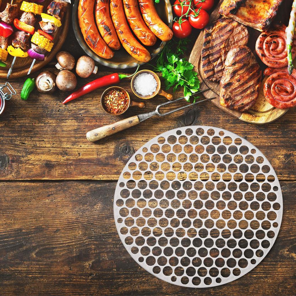 PATIKIL Round BBQ Grill Mesh Plate 8 inches (approx. 20cm)