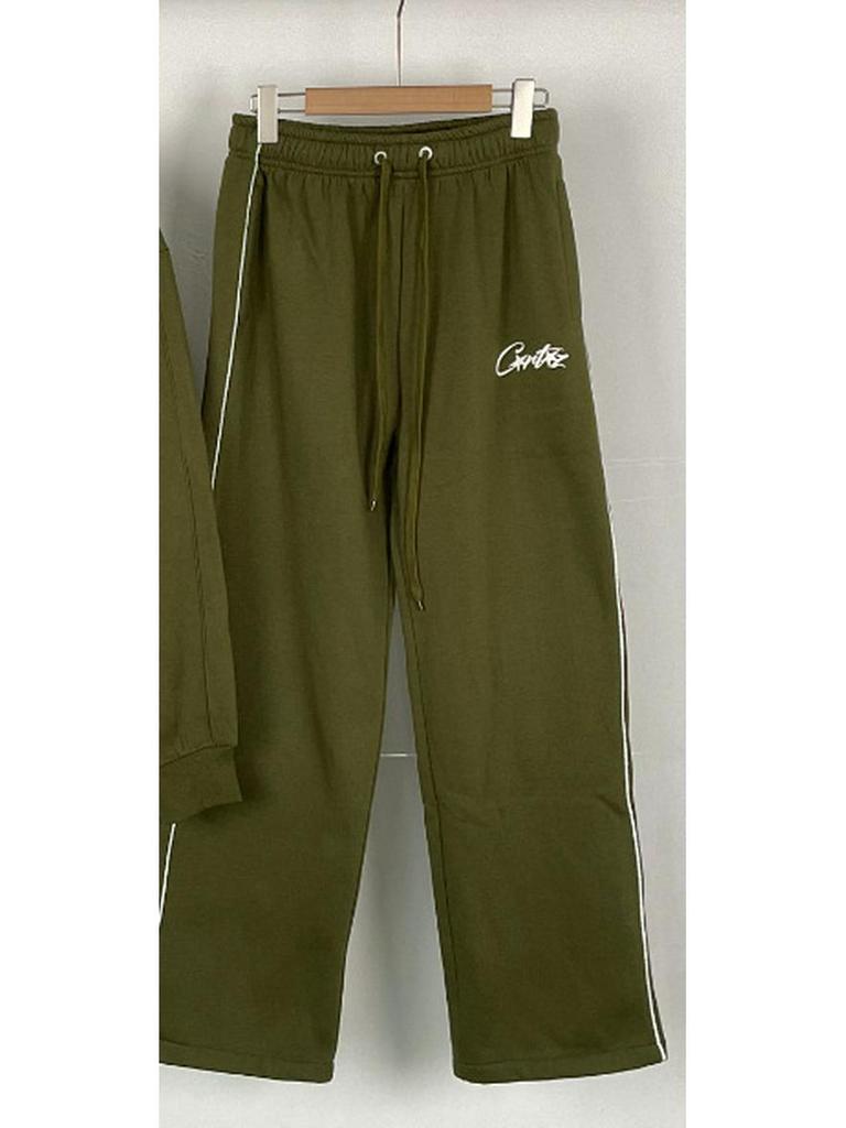 American Retro Reflective Corteiz Alcatraz Jacket with Stand Collar and Zippered Casual High Street Pants