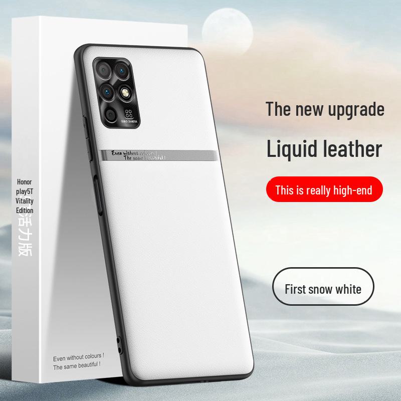 Ochronne etui z płynnej skóry dla Honor Play 5T Vitality Edition - odporne na upadki i stylowy design.