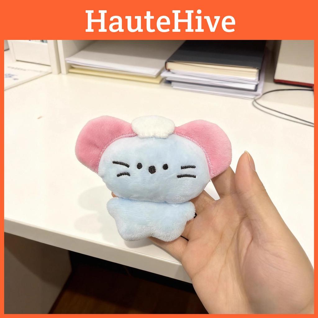 Plush Keychain Mouse Stuffed Doll With Pearl Chain For Couples Kids Gift