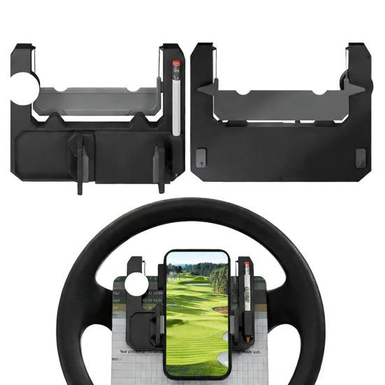 Golf Cart Lenkrad Handyhalterung für 2"-3,6" breite Handys Hochklappbare Handyhalterung für Club Car Golf Cart Zubehör