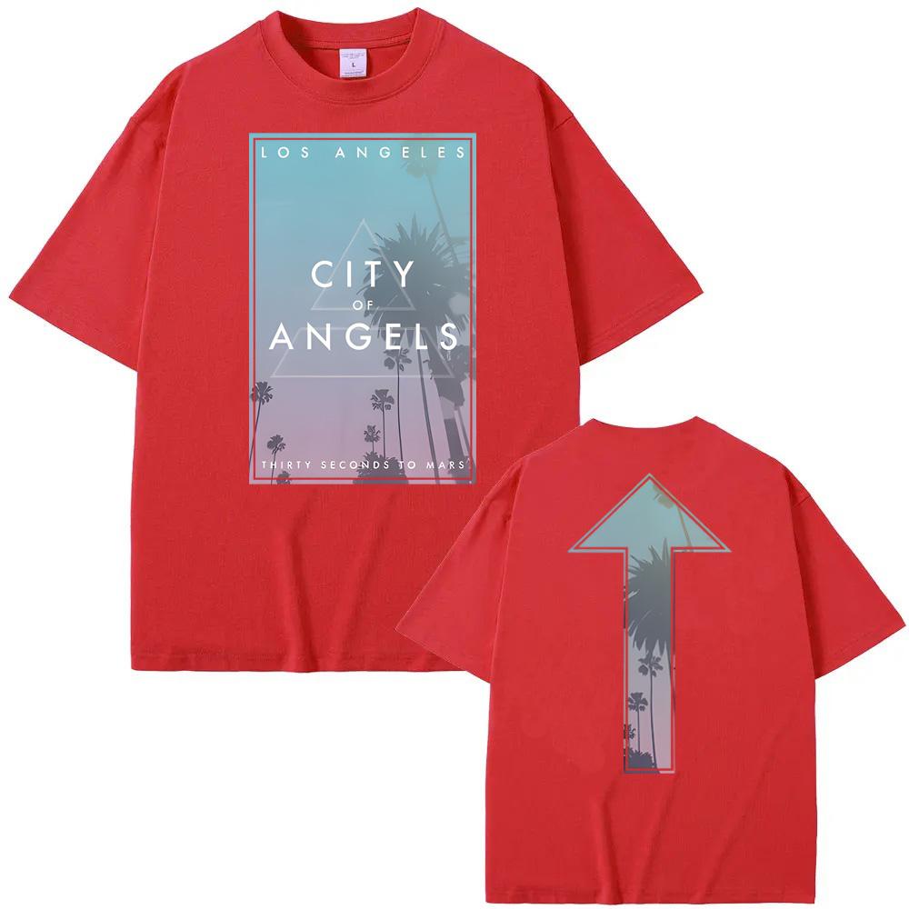 

CITY OF ANGELS PALM TREES TEE THIRTY SECONDS TO MARS s Same Style T-shirt Harajuku Graphic Printing Tees XXL червоний