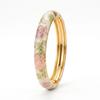 Blumenmuster Emaillierte Armbänder Hohl Mehrfarbiges Emaille Öl Tropfen Armband Breites Buntes Emaille Abgetropfte Glasur Armreif