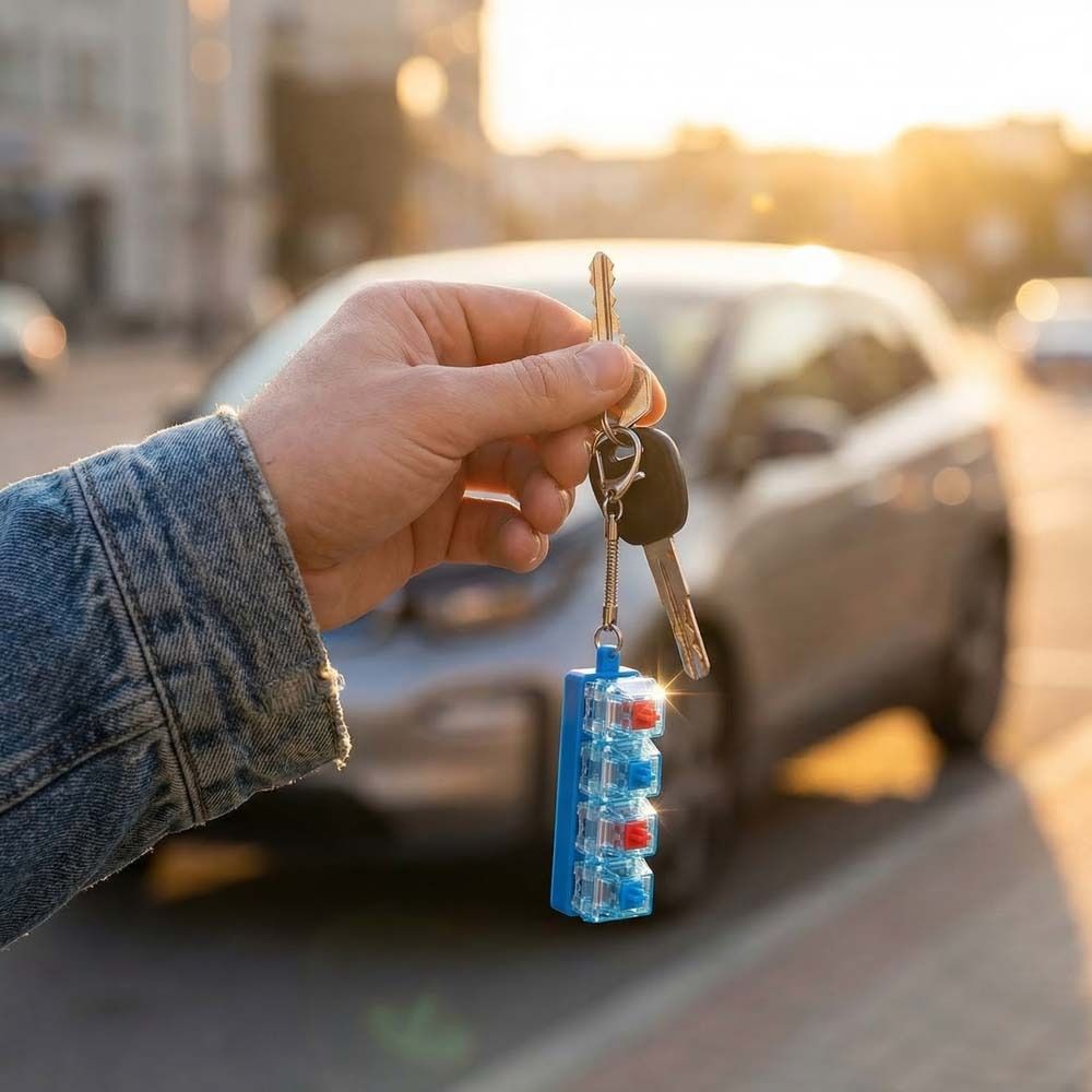 Luminous Fidget Keyboard with LED Funny Mechanical Keyboard Keychain Holiday Gift