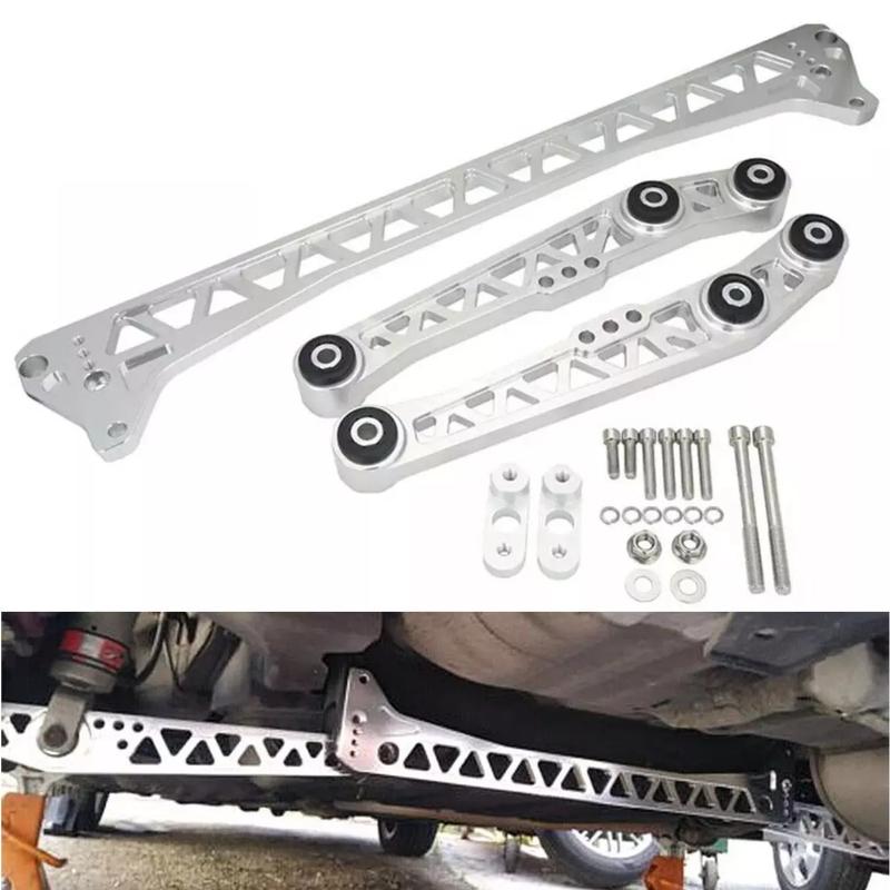 Silver Billet Machined Suspension Upgrade Kit  For 92-95 Honda Civic EG Rear Lower Control Arms + Subframe Brace Billet