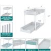 2er-Pack Unterspülbecken-Organizer, 2-stöckig, ausziehbar, für Badezimmer und Küche, mit großen weißen ABS-Körben, einfache Installation und Reinigung