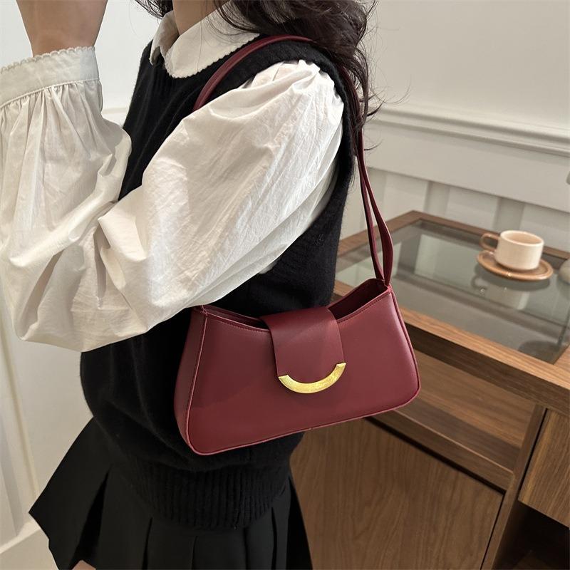 Premium Sense Versatile Armpit Bag Solid Color Spring New Simple Handbag Versatile Fashion Niche Shoulder Bag