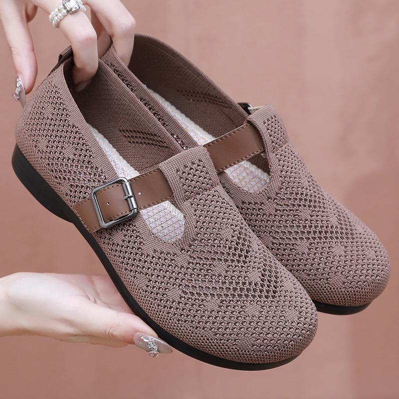 

Women s Summer Breathable Flyknit Mesh Slip-On Loafers 39
