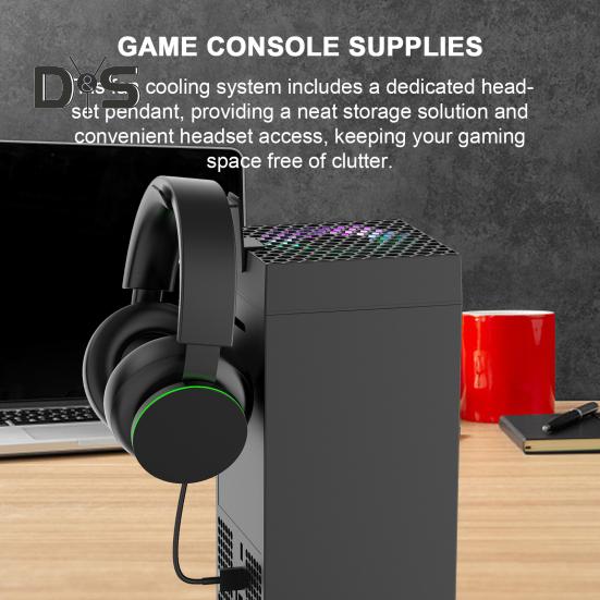 

Охлаждающий вентилятор игровой консоли с RGB-подсветкой, регулируемой скоростью, эффективным рассеиванием тепла, охлаждающим вентилятором с USB-портом чёрный