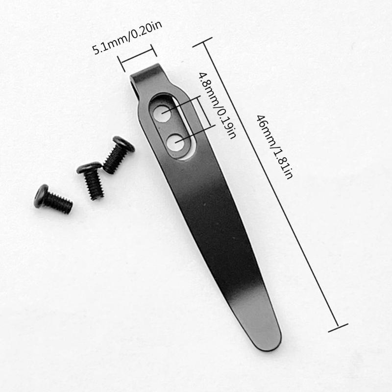 1Set DIY Folding Knife Clip 420 Stainless Steel Pocket Clips Back Clamps For Folding Knife Pocket Clip With Screw