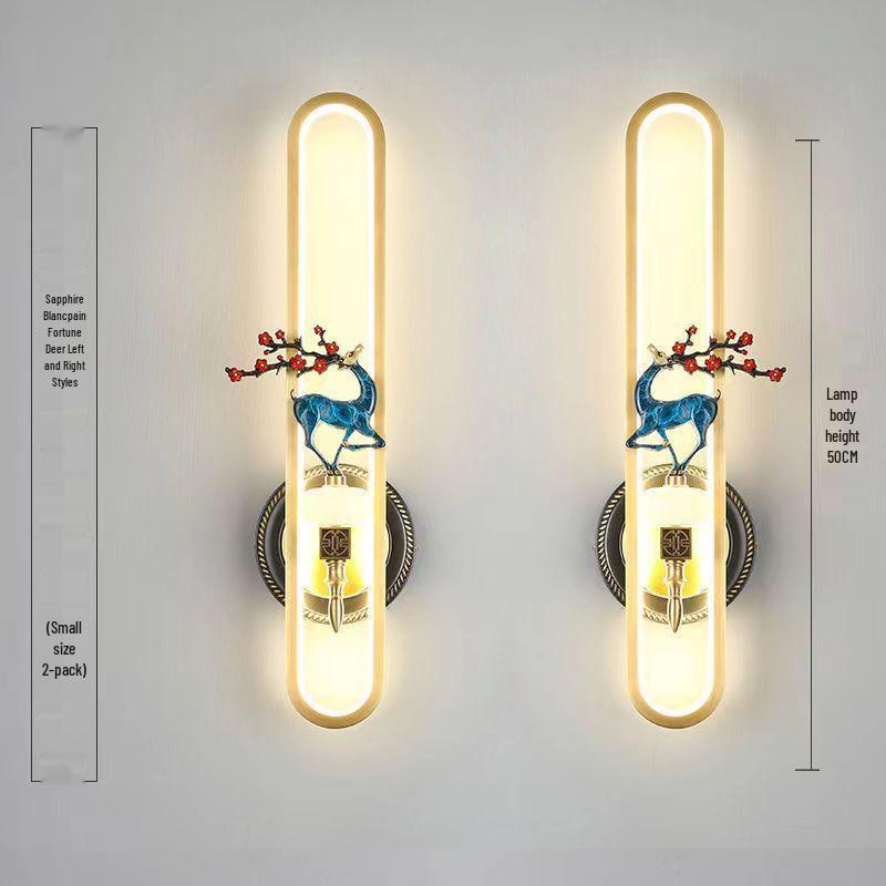 Chinese Cloisonné Enamel Brass Wall Lamp - Minimalist Bedside, Stair, Corridor & Living Room Light