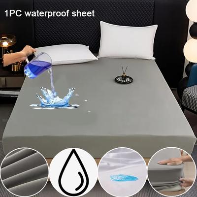 Super Waterproof Fitted Sheet Skinfriendly Bed Sheet Comfortable Multifunctional Mattress Protector Cozy Bedding Sleek Bed Cover MachineWashable Sheet
