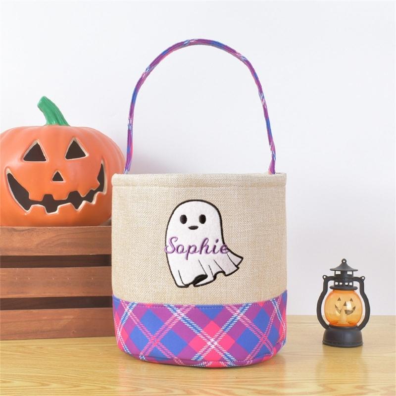 Fabric Trick or Treating Bucket Bag Friendly Halloween Party Accessory For Children Candy Collection