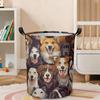 1pc, Colorful Dog Breeds Collage Print Laundry Basket, Collapsible Fabric Storage Bin with Handles, Dog Lover Clothes Organizer, Laundry Baskets