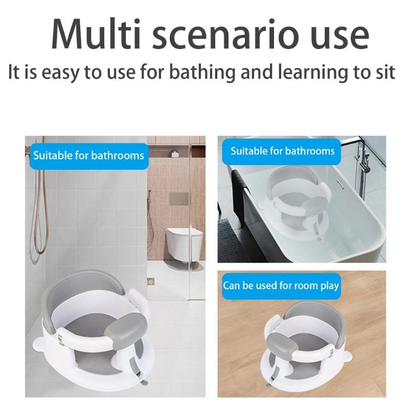 Baby Chair with Strong Suction Cup, Not Easily Flipping Adjustable Armrests Child Assisted Shower Chair Bathroom Stool