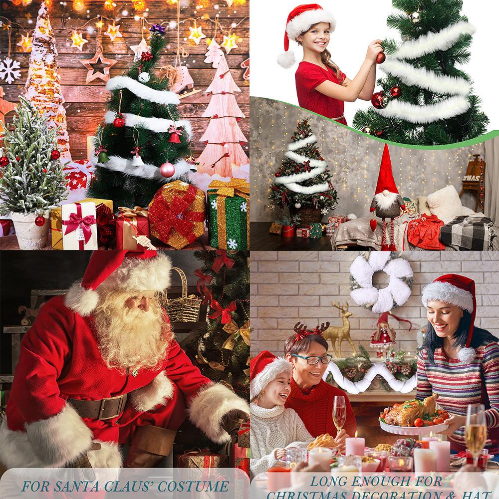 1 Stück Weißes Kunstkaninchenfell-Besatz, 5cm x 150cm - Perfekt für Weihnachtsbaumdecken & DIY-Bastelarbeiten, Weihnachtsdekorationen, Stoffstreifen